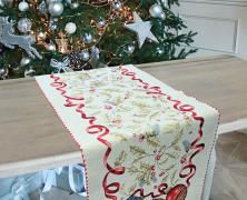 Новогодняя дорожка на стол Vingi Ricami Agrifolio 45х140 гобелен в интернет-магазине Posteleon